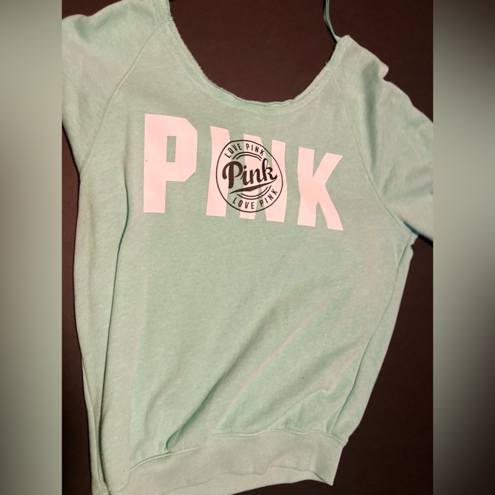 Mint Green PINK Logo Sweatshirt